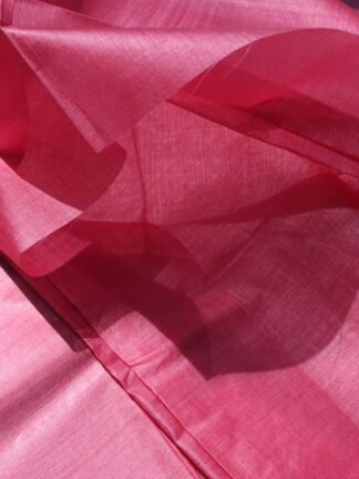 China-Pink-Bhagalpuri-paper-tassar-silk-kurta-Fabric at Shilphaat