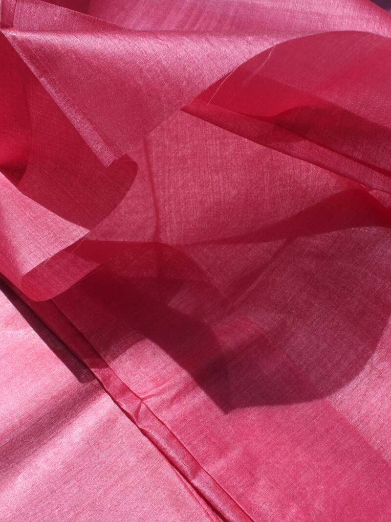 China-Pink-Bhagalpuri-paper-tassar-silk-kurta-Fabric at Shilphaat