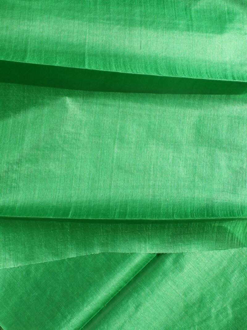 Emerald-Green-Bhaglpuri-Paper-Tasar-Silk-kurta-fabric at Shilphaat
