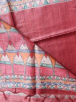 Maroon-Red-Madhubani-handpainted-desi-tassar-dupatta