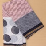 Red and Black striped Kota-doria Sari