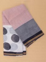 Red and Black striped Kota-doria Sari