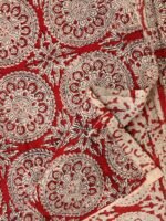 Madder-Red Block-Printed pure cotton Fabric - Image 3