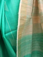 Sea-green-and-Beige-pure-tassar-silk-handloom-Sari--shilphaat