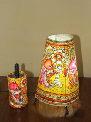 Yellow-fishes-Tholu-Bommalata-lamp-pens-stand-set-Shilphaat