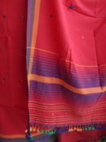vermillion-red-Bhujodi-mirrorwork-fine-cotton-Dress-material