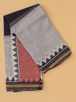 Black,-red,-white-stripes-kota-doria-saree