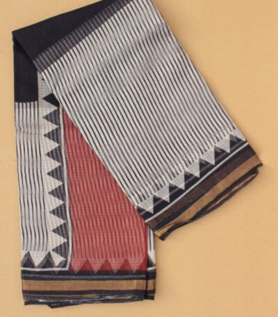 Black,-red,-white-stripes-kota-doria-saree