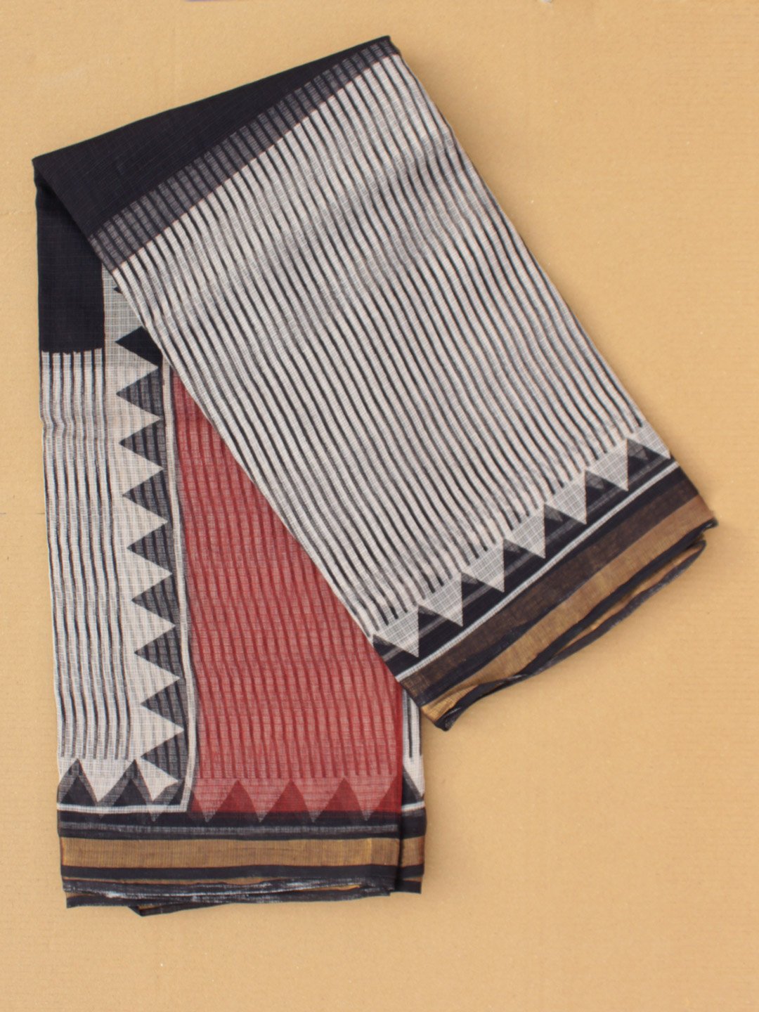 Black,-red,-white-stripes-kota-doria-saree Black,-red,-white-stripes-kota-doria-saree