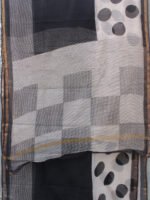 Black,-white-dots-and-checks-block-printed-kota-saree