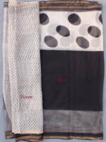 Black,-white-dots-and-checks-kota-cotton-saree