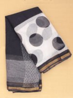 Black,-white-dots-and-checks-kota-doria-saree at Shilphaat