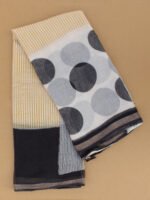 Black, Yellow, White dots and stripes Kota Saree