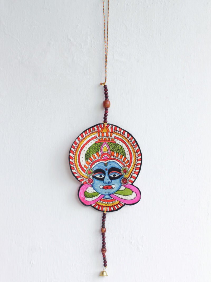 Blue-Katahkali-face-tholu-Bommalata-wall-hanging