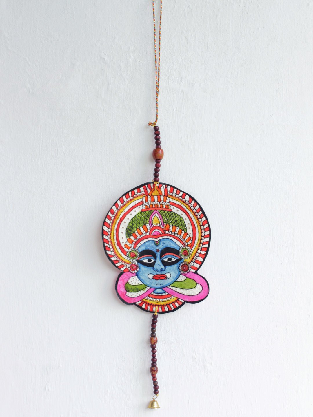 Blue-Katahkali-face-tholu-Bommalata-wall-hanging