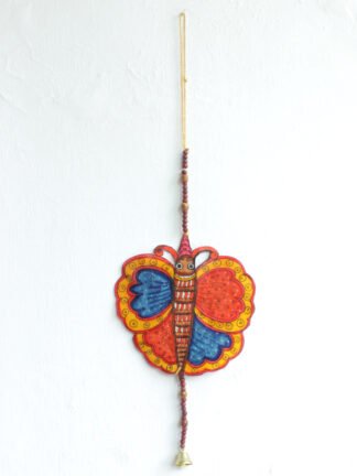 Blue-and-Orange-Big-Butterfly-Tholu-bommalata-Wall-hanging