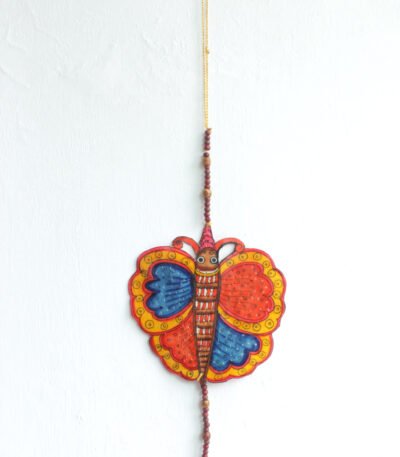 Blue-and-Orange-Big-Butterfly-Tholu-bommalata-Wall-hanging