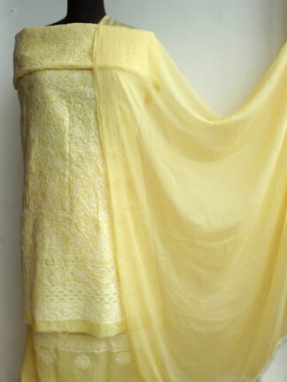 Corn-Yellow-chikankri-cotton-dress-material Shilphaat