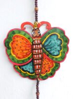 Green-and-Orange-Big-Butterfly-Tholu-bommalata-Wall-hanging
