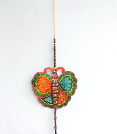 Green-and-Orange-big-butterfly-Leather-Toran