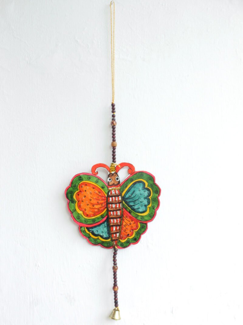 Green-and-Orange-big-butterfly-Leather-Toran