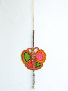 Pink-and-green-Big-Butterfly-Tholu-bommalata-Wall-hanging at Shilphaat