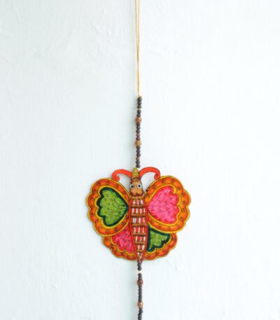 Pink-and-green-Big-Butterfly-Tholu-bommalata-Wall-hanging at Shilphaat