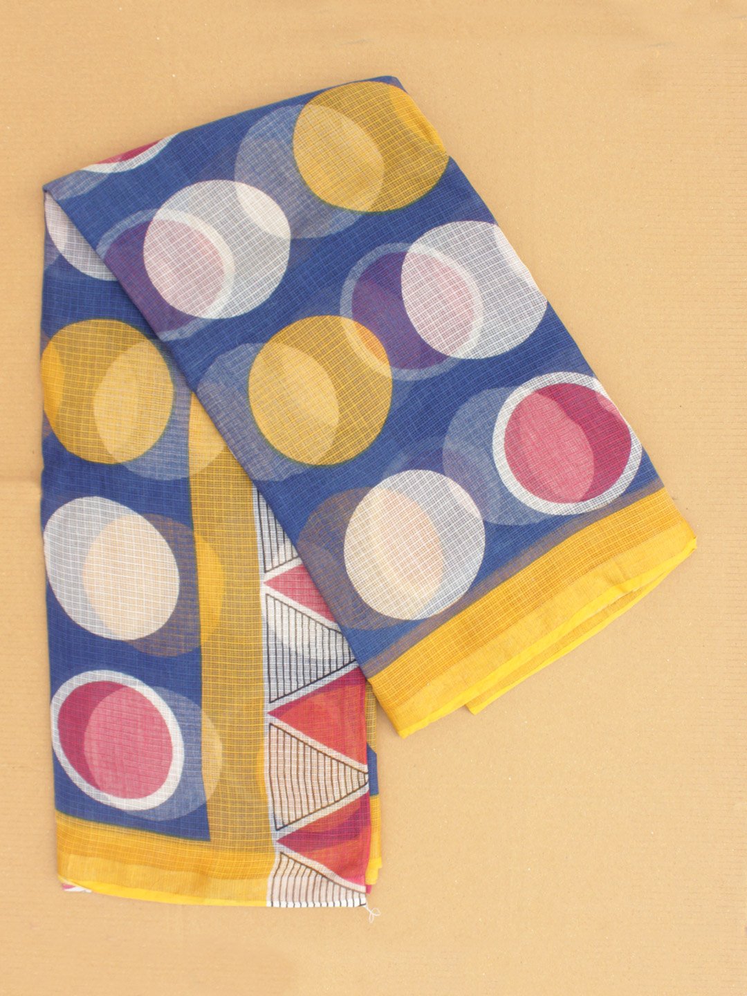 Blue-dot-printed-kota-doria-saree Blue-dot-printed-kota-doria-saree at Shilphaat
