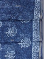 Floral-Indigo-Dabu-printed-Kota-doria-saree