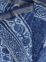 Floral-Indigo-Dabu-printed-kota-doriya-saree