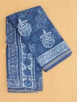 Floral-Indigo-dabu-printed-kota-cotton-saree Shilphaat