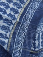 Indigo-Floral-print-kota-cotton-saree