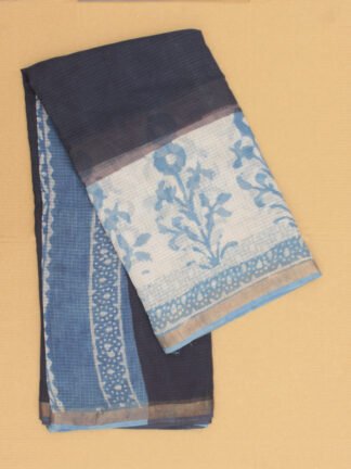 Indigo-and-Black-Block-printed-kota-doriya-saree