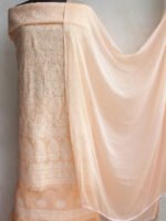 Light-Orange cotton Chikankari 3pc Ladies-suit