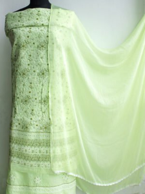 Pale-green-chikankri-cotton-dress-material
