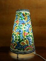 Blue-and-Yellow-Lotus-tholu-bommalata-floor-Lamp