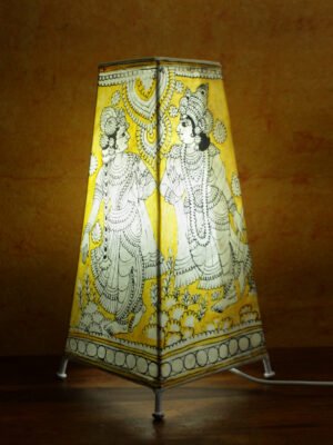 Off-white-and-yellow-Radha-Krishana-Floor-Lamp