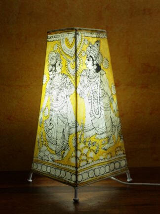 Off-white-and-yellow-Radha-Krishana-Floor-Lamp