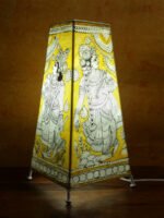 Off-white-and-yellow-Radha-Krishana-table-Lamp