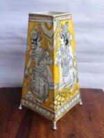 Off-wite-and-yellow-Radha-krishn-Big-tholu-bommalata-floor--Lamp
