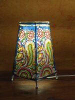 Peacock-8-in-Blue Tholu-Bommalata-Table-lamp