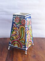 Peacock-medium-blue-tholu-bommalata--Lamp