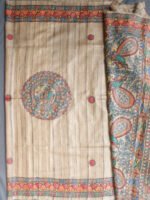 Peacocks-Madhubani-Bagalpuri-tasar-silk-Dupatta
