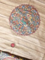 Peacocks-Madhubani-Dupatta-Raw-silk