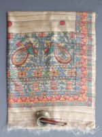 Peacocks-Madhubani-silk-Dupatta-Tussar-Ghicha- at Shilphaat