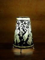 Radha-Krishna-black-and-white-tholu-bommalata-Table-Lamp