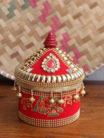 Red-Shubh-vivah-lace-small-wood-sindoor-box