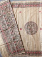 Red-and-Black-Peacocks-Madhubani-Bagalpuri-tasar-silk-Dupatta