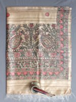 Red-and-Black-Peacocks-Madhubani-silk-Dupatta-Ghicha-Silk Shilphaat