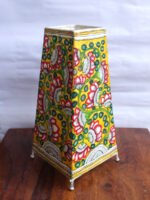 Red-and-Yellow-Lotus-Big-tholu-bommalata-floor--Lamp at Shilphaat